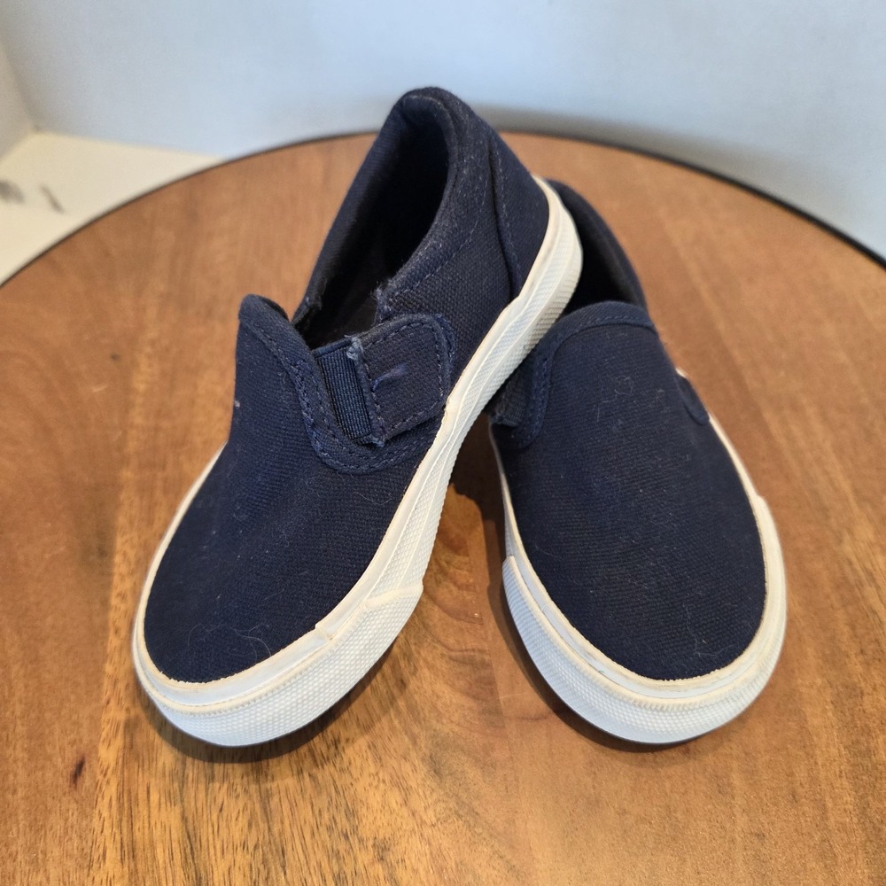 The Children's Place Boys Navy Tidal Slip‎ On Sneaker Shoes Size 6
